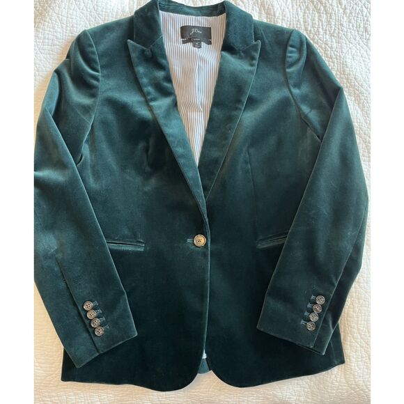 J. Crew Jackets & Blazers - J Crew Parke Blazer Jacket Velvet Sz 6 Old Forest Green Luxe Academia Whimsigoth
